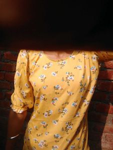 Yellow Floral Print Top