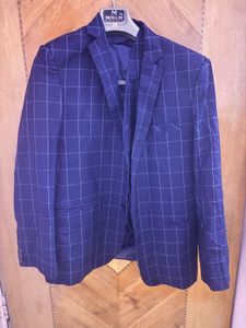 Blue Man Plaid 3 Peice Suit