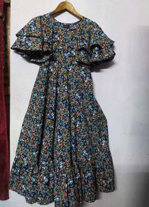 Floral Ruffle Sleeve Midi Dress