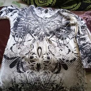 Patterned Long Sleeve Top