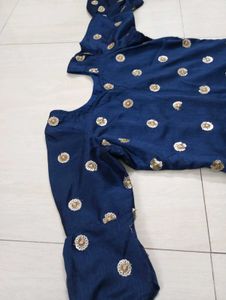 Dark Blue Buta Work Kurti