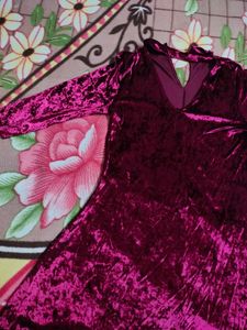 Velvet Maroon Party Dress