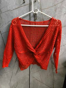 Knit burnt orange top