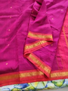 Magenta With Golden Pink Saree