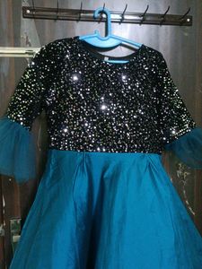 New Trendy Party Wear Velvet Frills Anarkali Gown