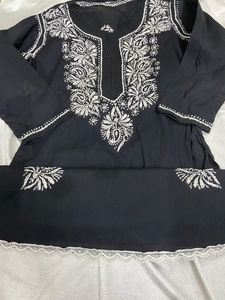 Black Chikankari Kurti