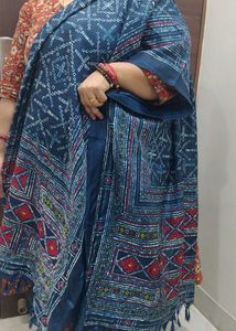 Boho Diamond Print Dupatta with Tassels