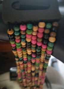 Colorful wood beaded handmade belt