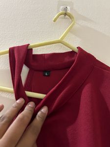 Elegant Maroon Midi Dress