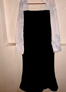 Black Dress with Floral Sleeves