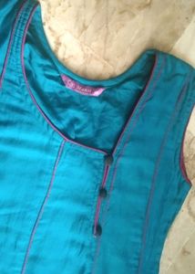 cotton silk embroidery fastive kurti