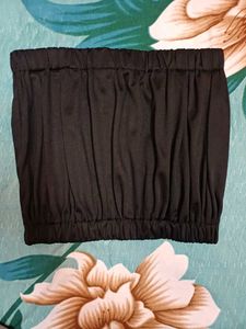 Shein Strapless Elasticated Waist Pleated Short