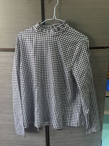 Gingham Mock Neck Top