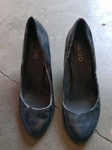 ALDO Womens Black Leather Pumps Heels