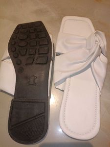 White Knotted Detail Flats