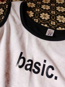 Black And White Basic Crop Top