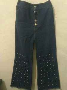 Boot Cut Jean With Pearls.