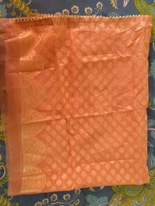 Peach Embroidered Saree