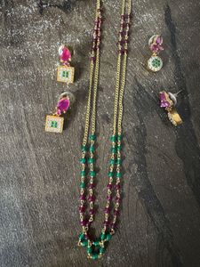 Red And Green Beads Dailywear Chain