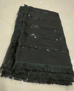 Black Sequinned Saree🖤