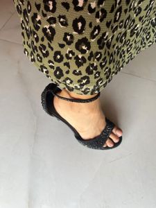 Steve Madden Black Embellished Heels
