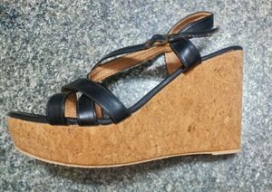 Black Platform Wedge Sandals