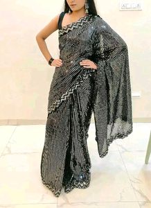 Sequence Work Saree In Bollywood Style