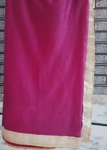 Pink Saree With Blouse