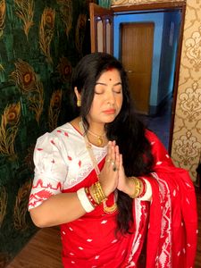 Lace work Embroidery Cotton Jamdani Saree &amp; Blouse