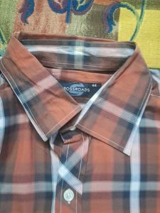 Full Stylish Shirt 44 Size Brown Check