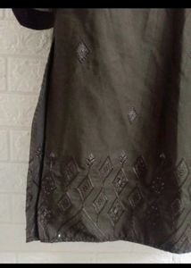 Coffe Brown Worked Kurta Pajama