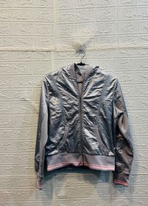 🇮🇹Italy Imported Silver Zip-Up Jacket
