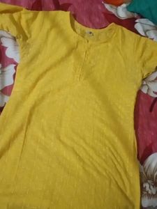 A One Kurti Yellow Colour