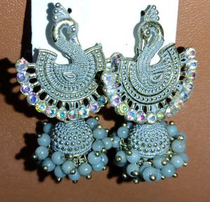 Peacock Jhumka Earrings
