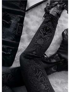 Velvet Patterned High Waist Leggings