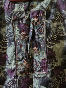 Beautiful Purple Suit(Free Kurti)