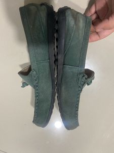Green Suede Loafers