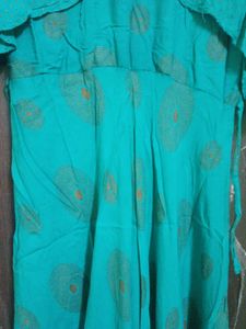Stylish Turquoise Green High Quality Pure Rayon Go