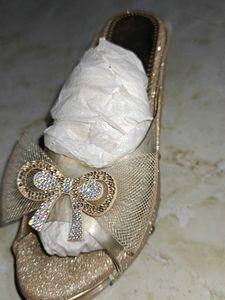 Peach Sparkle Heels with Bows