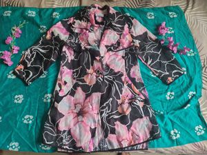 Floral Print Trench Coat
