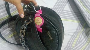 Black Leather Sling Bag