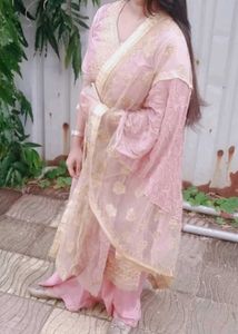Purple Kurta With Plazzo & Dupatta