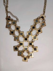 Black And Gray Statement Neckpiece