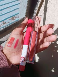 Combo Lipstick,One Liquid Nude Shade And Matt Pink