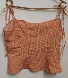 Tokyo Talkies Checked Sleeveless Croptop