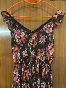 Floral Print Ruffled High-Low Dress