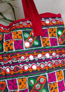 Multi Color Gamthi Work Hand Bag