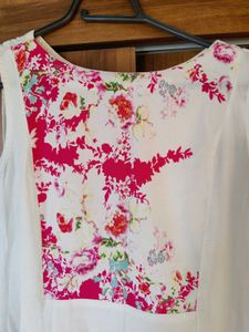 Front Slit Kurta With Floral Design