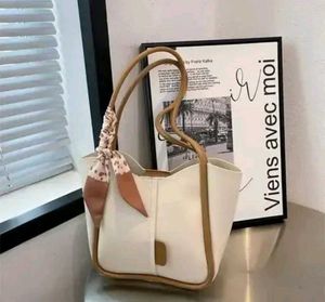 Stylish Cream Tote Bag with Scarf