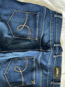 Navy Blue Mid Rise Slim Fit Jeans